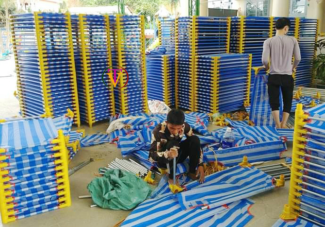 Giường lưới mầm non kho xưởng thiết bị đồ chơi Trí Việt 2