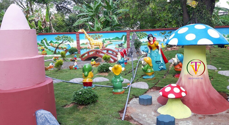 Trang trí sân vườn trường mầm non thiết bị đồ chơi Trí Việt